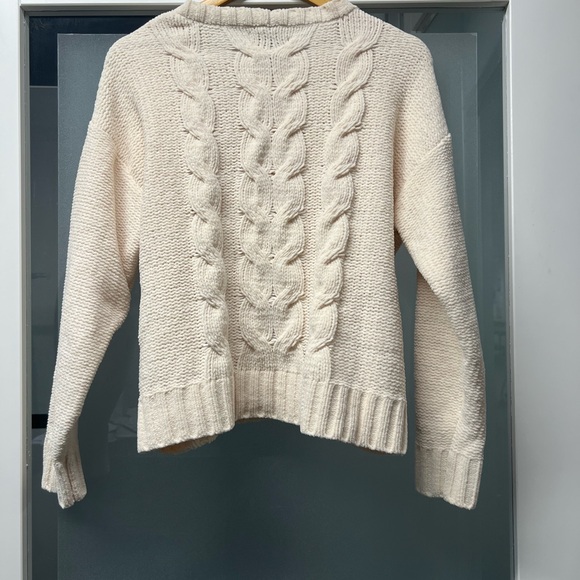 NWOT A&E Cable Knit off-white Sweater - Picture 6 of 7